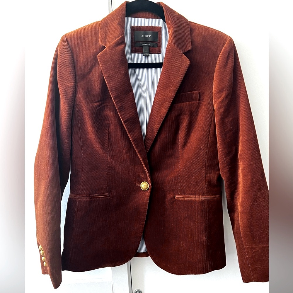 J.CREW CAMPBELL BLAZER- CORDUROY- BURNT ORANGE | SIZE 6 | WOMEN’S